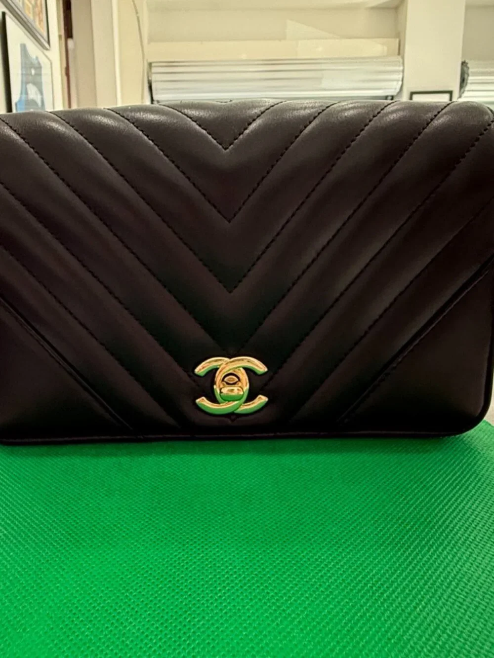 Chanel Chevron V-Stitch Shoulder Bag